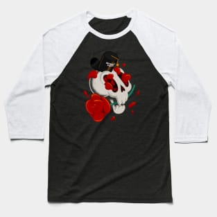 Love Skull on Afterlife Station with Rose Baseball T-Shirt